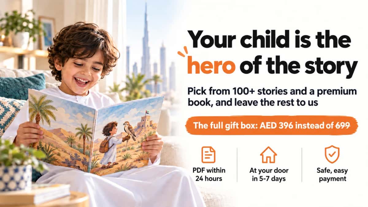 A girl hugging a story where she is the hero