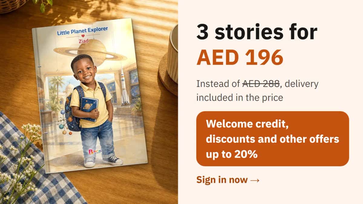 3 stories for AED 196. Instead of AED 288, delivery included in the price. Welcome credit, discounts and other offers up to 20%. Sign in now
